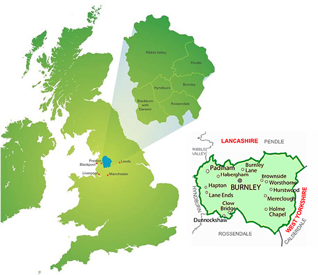 Figure 1: Location of Burnley and Pennine Lancashire