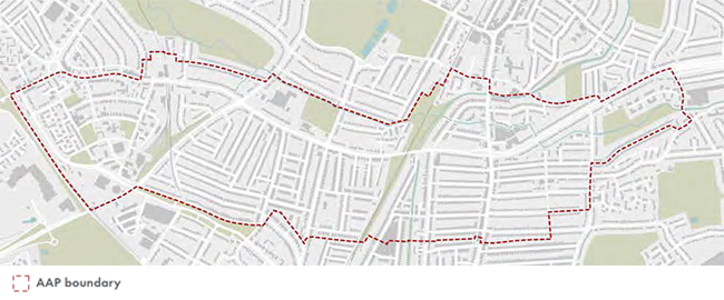 Plan showing the adopted AAP boundary