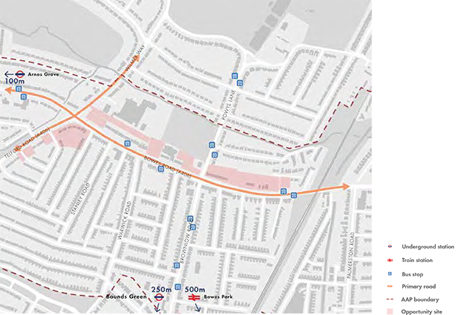 Bowes Road - movement and connections