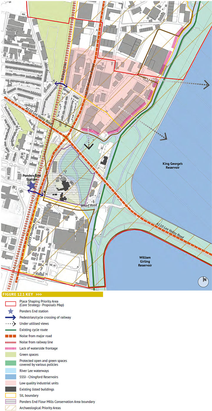 Figure 12.1: Ponders End Waterfront- Key Issues