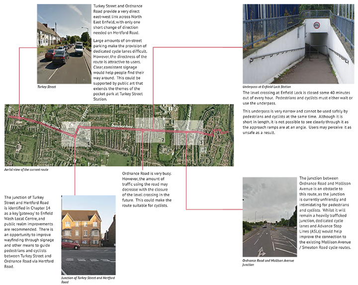 Route A: Turkey Street - Ordnance Road - Enfield Lock Station - Lee Valley Park