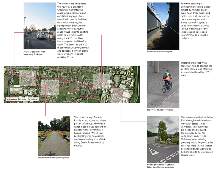 Route C: Brick Lane - Durants Park - Green Street - Lee Valley Park