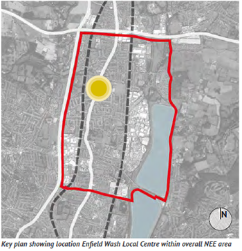 Key plan showing location Enfield Wash Local Centre within overall NEE area