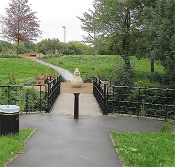 The attractive pocket park on Teal Close