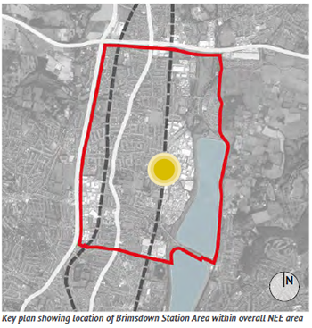 Key plan showing location of Brimsdown Station Area within overall NEE area
