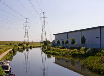 Brimsdown Industrial Estate with the boundary of the River Lea