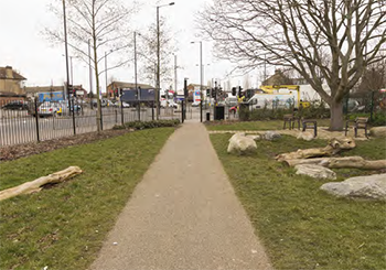 Pocket park on the A1010 Hertford Road