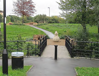 The attractive pocket park on Teal Close