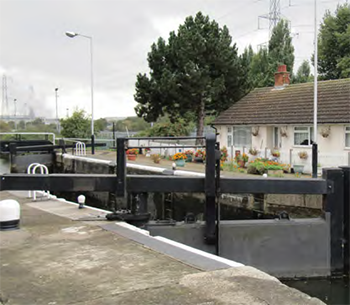 The lock at Ponders End Waterfront