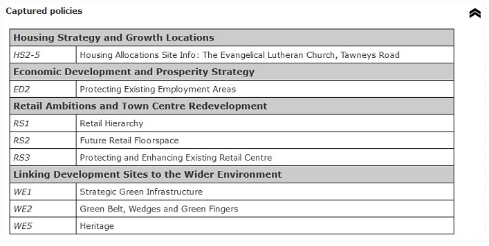 print captured policies eg