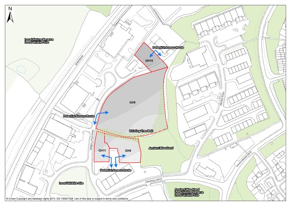 Figure 96: Design Brief for sites at PX and QX, Churchfields (GH8), NX2, Sidney Little Road, Churchfields (GH9), RX2, Sidney Little Road, Churchfields (GH10) and NX3, Sidney Little Road (GH11)