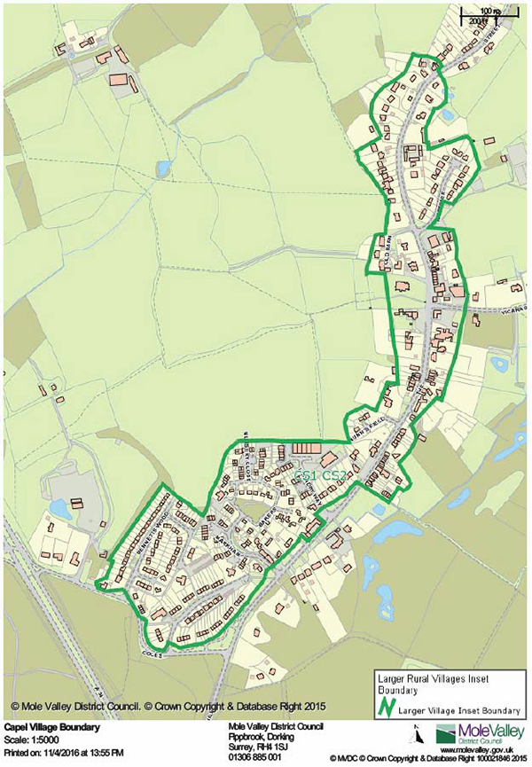 Figure 10 – Plan illustrating existing village settlement boundary for Beare Green