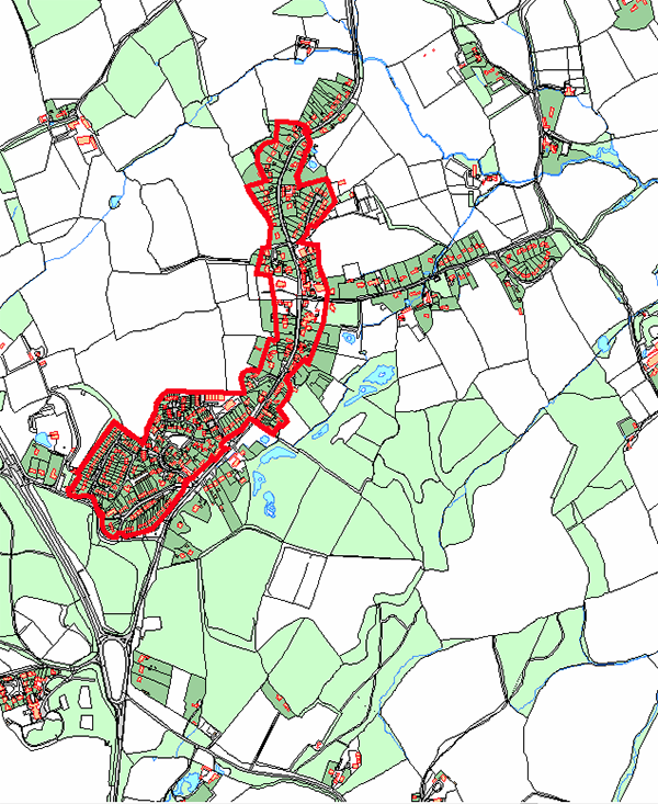 Figure 11 – Plan illustrating existing village settlement boundary for Capel