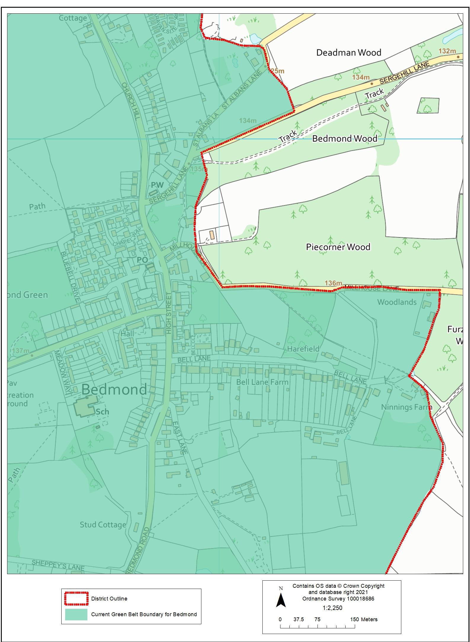 Current Green Belt Boundary (Bedmond – ‘washed over’ village)