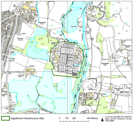 Maple Lodge Wastewater Treatment Works significant infrastructure site in the Green Belt