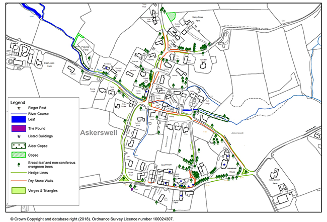 Details of Askerswell Village showing the river course