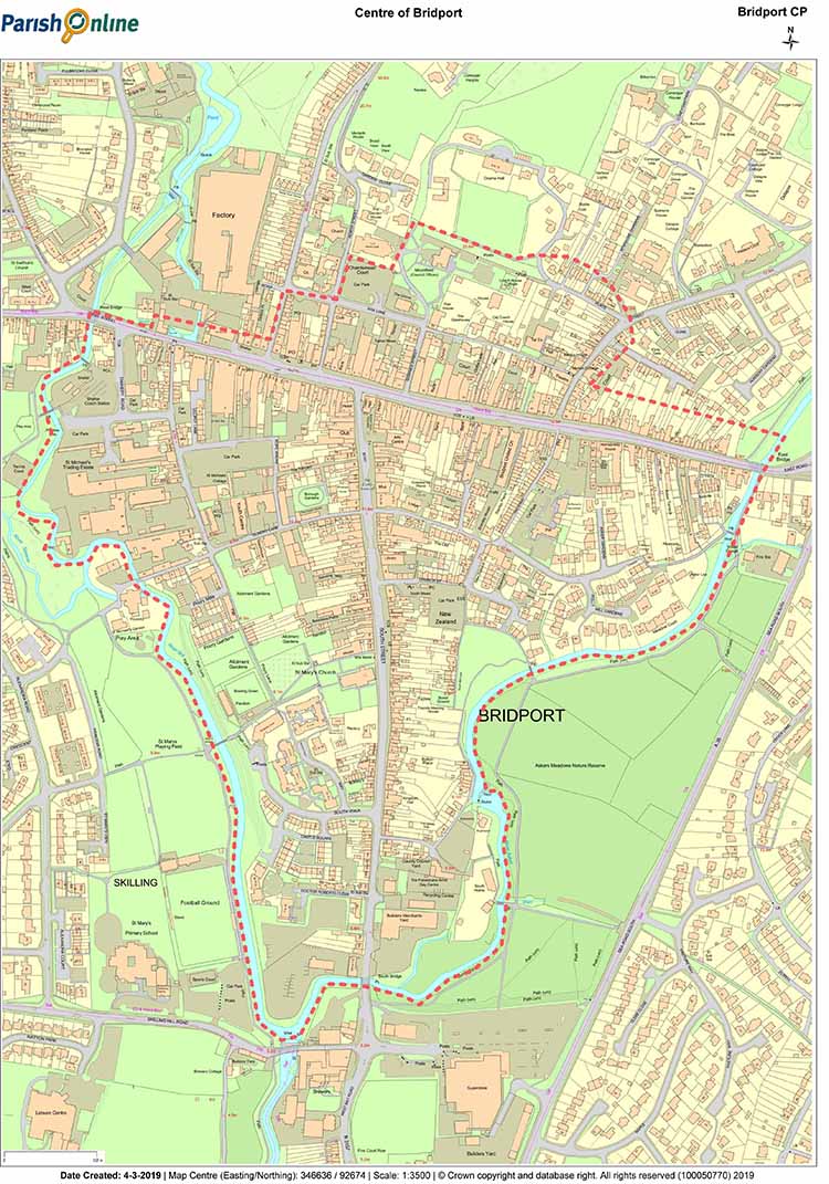 MAP 12: Area Defined as Centre of Bridport (unchanged)