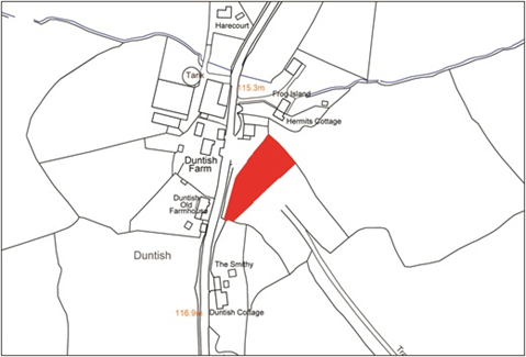 Site 7: Land opposite Duntish Farm, east of B3143