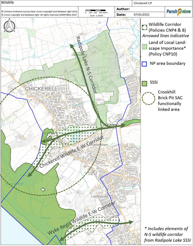 Map of Wildlife Corridors and sites