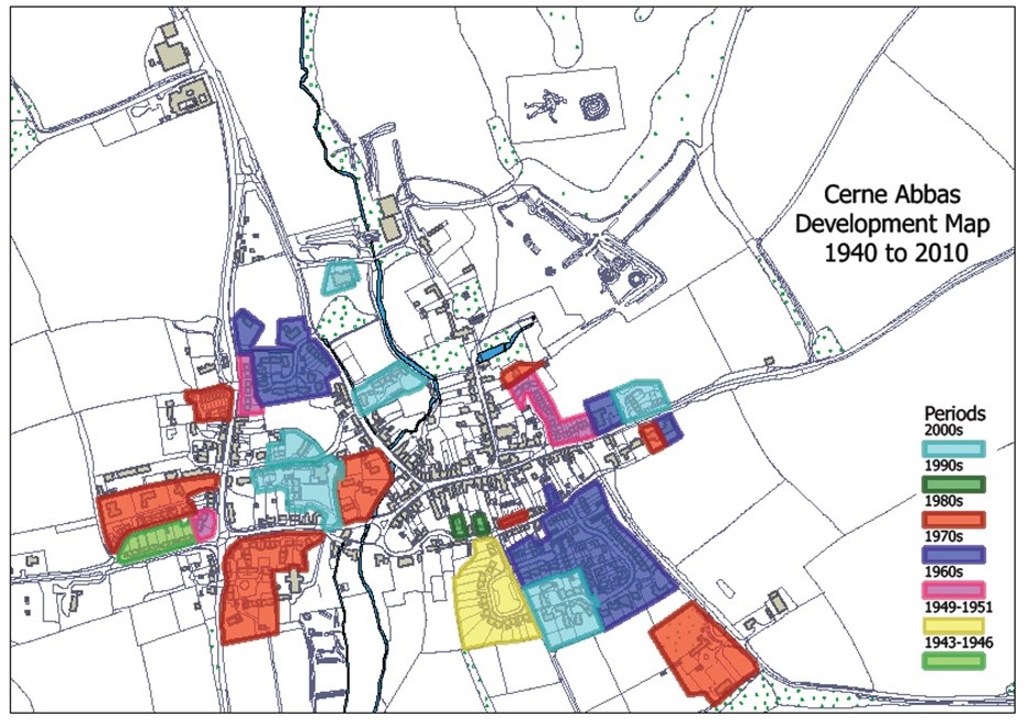 Cerne Abbas historic development map