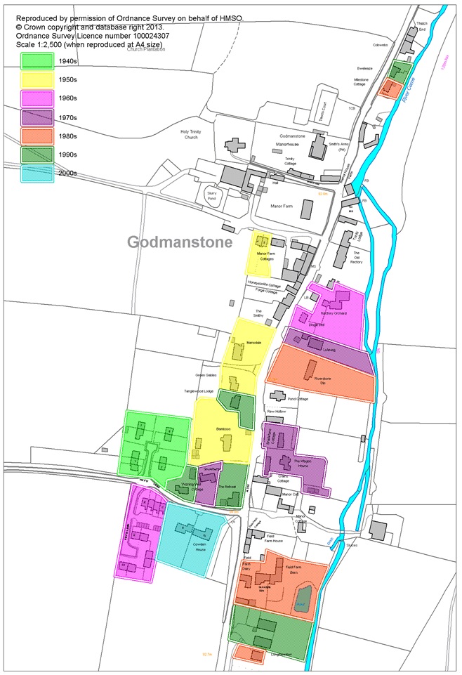 Godmanstone historic development map