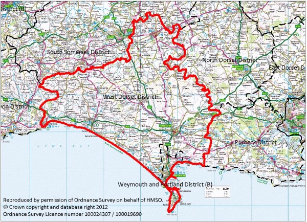 Figure 1.1: West Dorset, Weymouth and Portland plan area