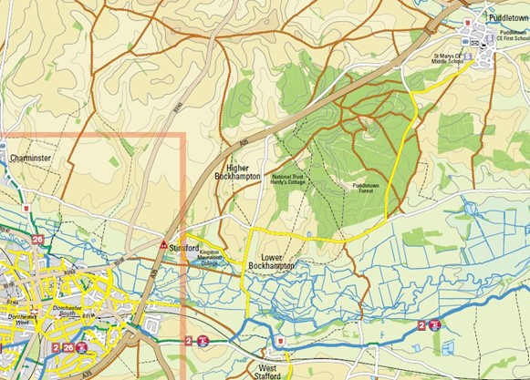 Figure 9.	Extract from the Dorchester & Surrounding Villages Walking & Cycling Map